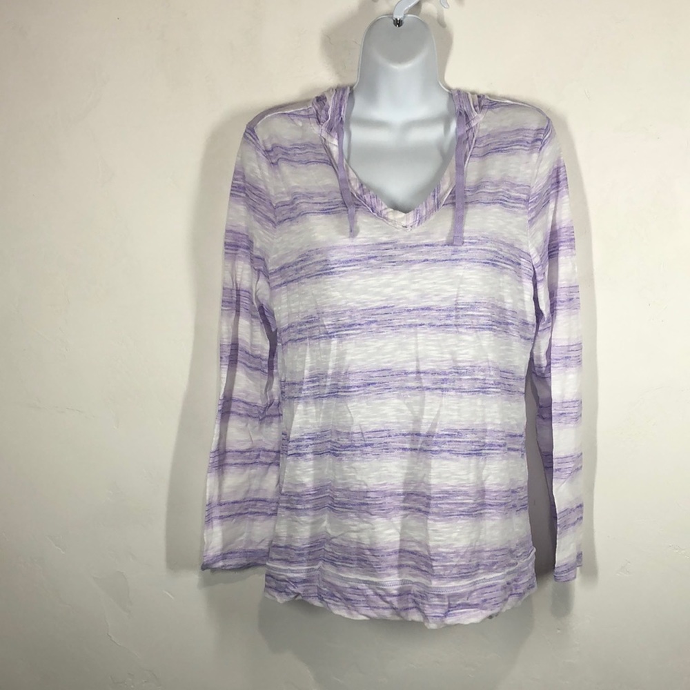 Exertek purple hooded long sleeve top size medium
